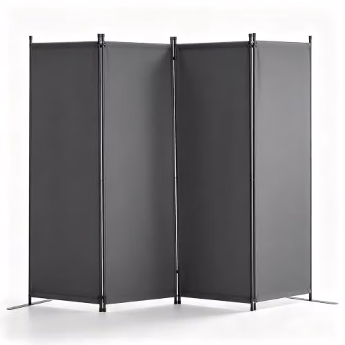VEVOR Ruimteverdeler 4-delige vouwwand, opvouwbaar privacyscherm voor kantoor en slaapkamer, grijs, B/D/H: 228 x 45 x 172,5 cm