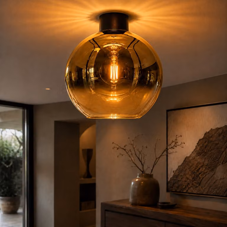 Artdelight Rosario plafondlamp met goud glas, Diameter: 40 cm