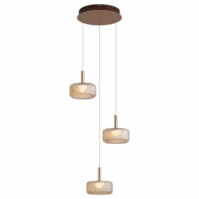 Qazqa Design hanglamp goud/messing met transparant glas en dimbare LED