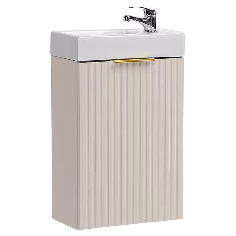 Lomadox Gasten-WC-wastafel met gegroefd front in kasjmier, Breedte: 40 cm