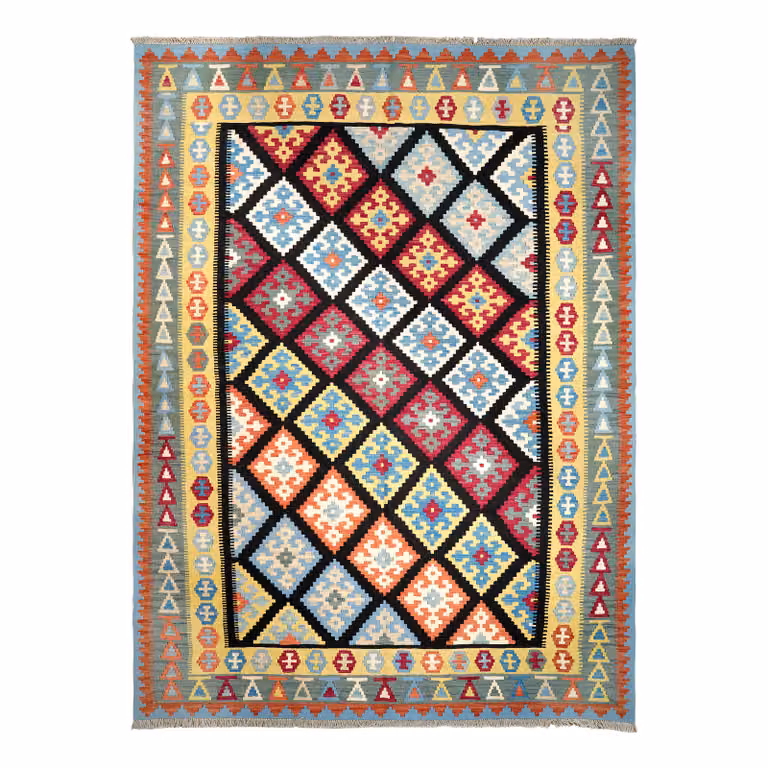 home24 Kelim Gashgai laagpolig vloerkleed beige multicolleur wol B: 214 cm, L: 293 cm