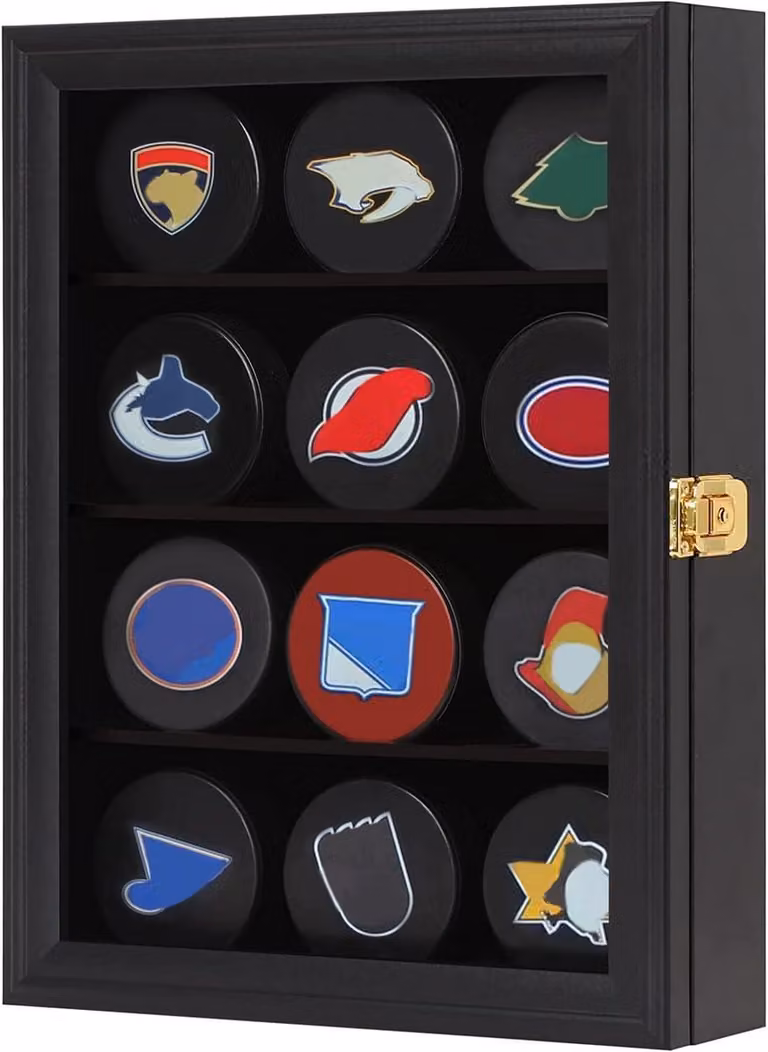 Puck Vitrinekast Zwart met Glazen Deur voor het Tonen van je Collectie