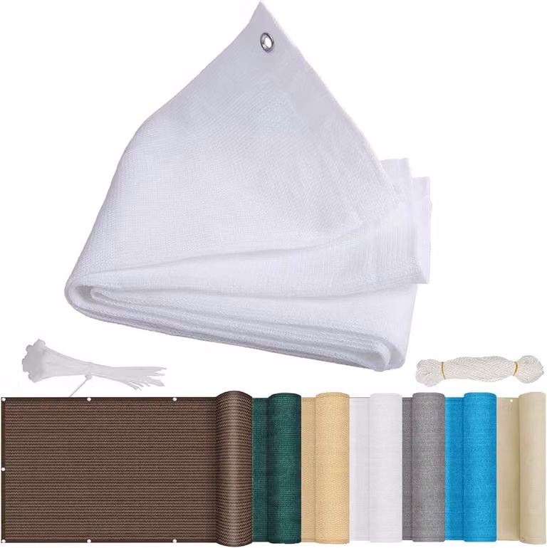 Wit Schaduwdoek voor Balkon - Privacy Scherm met 95% UV Bescherming - 1.5 x 3.4 m