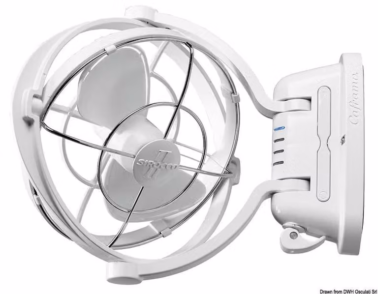Osculati Caframo Sirocco ventilator, zwart, 12/24 V