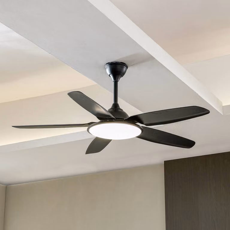 Lucande Divian LED plafondventilator - Zwart - Modern - Metaal - Met afstandsbediening en timer