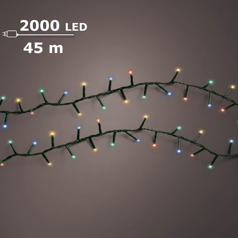 Lumineo LED compact twinkel lights 2000 multicolour voor kerstdecoratie