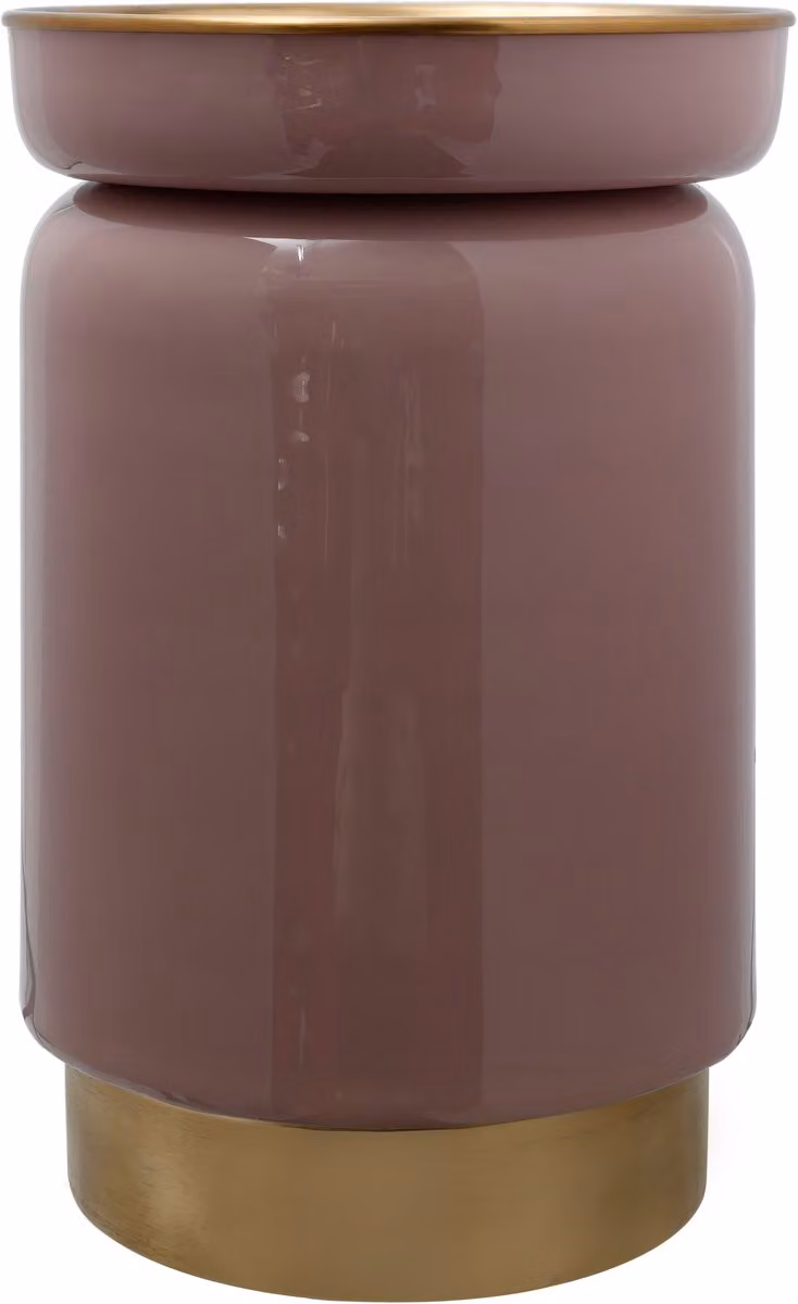 Padiro ronde bijzettafel - Oudroze / Goudkleurig - B/D/H: 31,5 x 31,5 x 46,5 cm