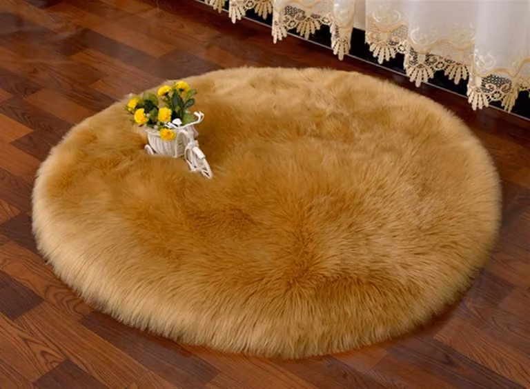 Shaggy Vloerkleed Faux Fur Camel - Hoge Pool - 200 cm