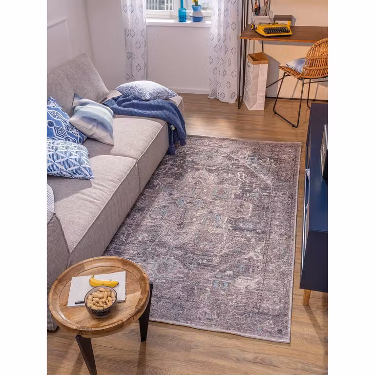 home24 Loper Funky Orient Tabriz vloerkleed grijs B/D: 60 x 230 cm