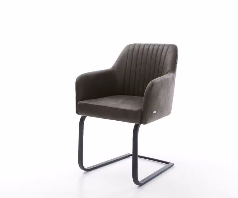 DELIFE Greg-Flex Sledemodel Bank in Microvelours Antraciet met Pocketveer Kern