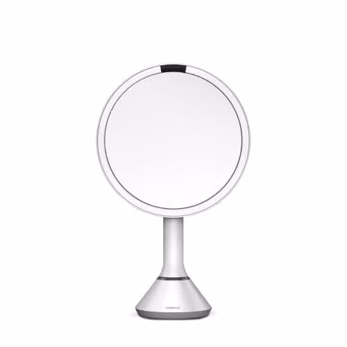 simplehuman SensorMirror Verstelbare Verlichte Makeupspiegel met Sensor, Wit RVS, 20 cm