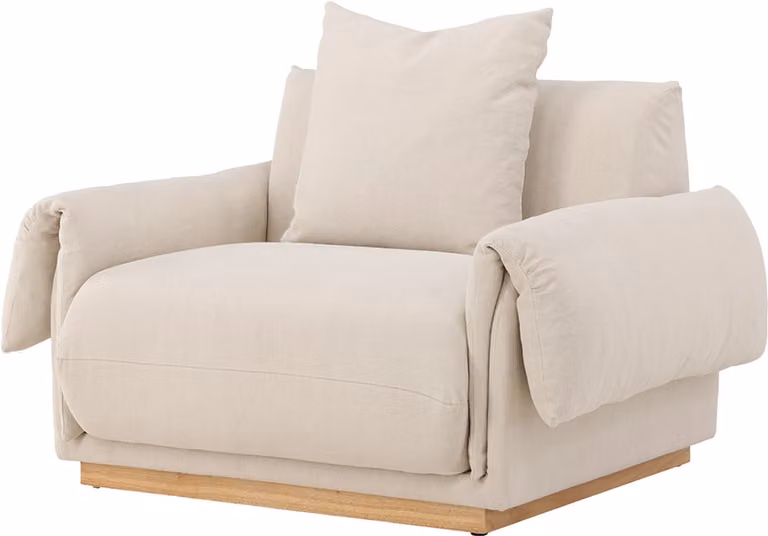 Nest living Rikki Gestoffeerde Fauteuil Beige - Scandinavische Loungestoel met Armleuning
