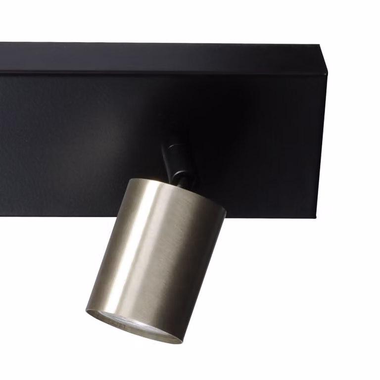 Masterlight Bounce zwarte plafondlamp met 3 nikkel spots