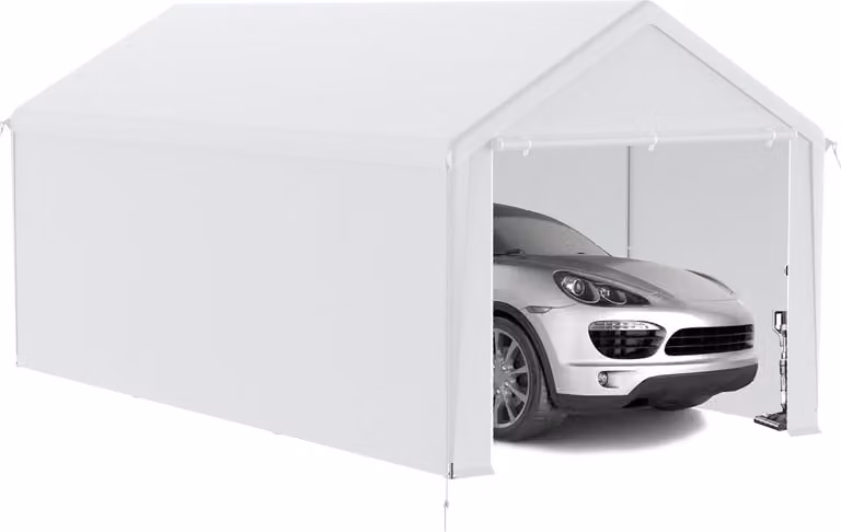 JOIEYOU Opvouwbare partytent en carport met zijwanden, wit, 3 x 6 meter