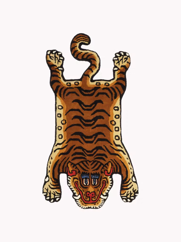 Bongusta Handgetuft wollen vloerkleed Tiger met dierenprint