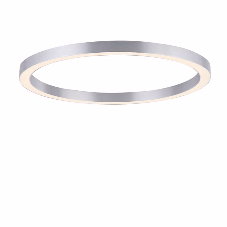 Paul Neuhaus Pure Lines Round ronde vloerlamp in aluminium, grijs/zilver, Ø 70 cm