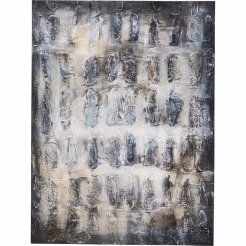 Kare Design Canvas Shadows Abstract Modern Schilderij Grijs Blauw Beige B: 90 cm, H: 90 cm