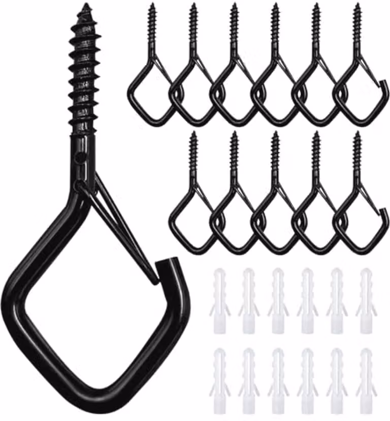 Q-Hanger Haken voor Lichtslingers - 12 Stuks - Ideaal voor Planten, Windgongen en Kerstdecoratie