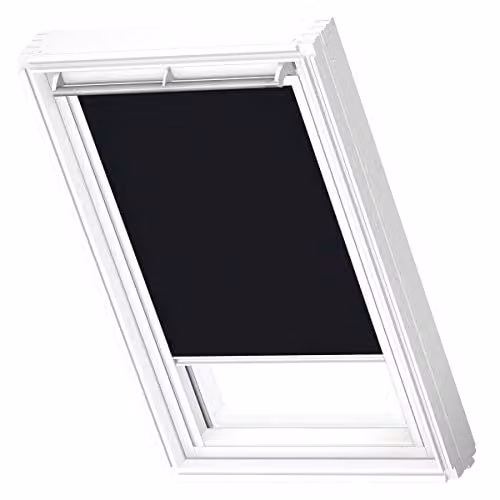 VELUX Verduisterend Rolgordijn CK02 Zwart met Witte Geleiders