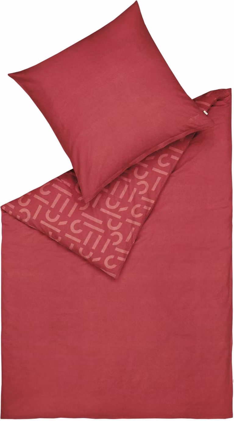 Esprit Winterbeddengoed van flanellen kwaliteit, bessenrood, 135 x 200 cm