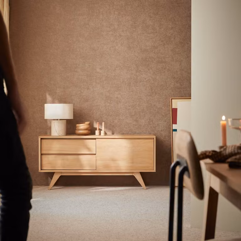 Tikamoon Esmée Massief Eikenhouten Dressoir - Bruin - Breedte: 130 cm