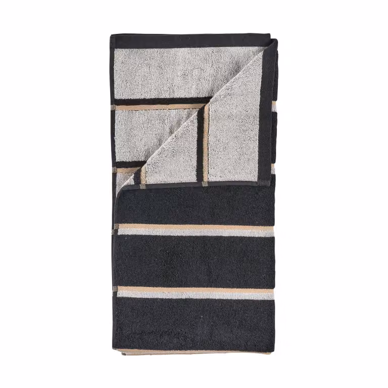Zone Denmark Sauna handdoek Black-soft grey-camel, 50 x 100 cm