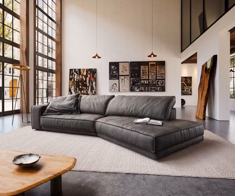 DELIFE Big-sofa Snoosh L-vormige bank met rechter chaise, zwart microvezel, B: 400 cm x D: 150 cm