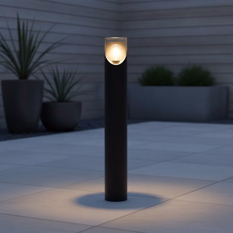 Lyora Design ronde tuinlamp voor padverlichting - grijs/zwart - Ø 9 cm