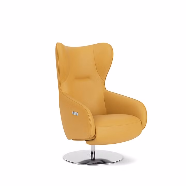 Prominent Sta-op-stoel A-101 - Geel - Leer