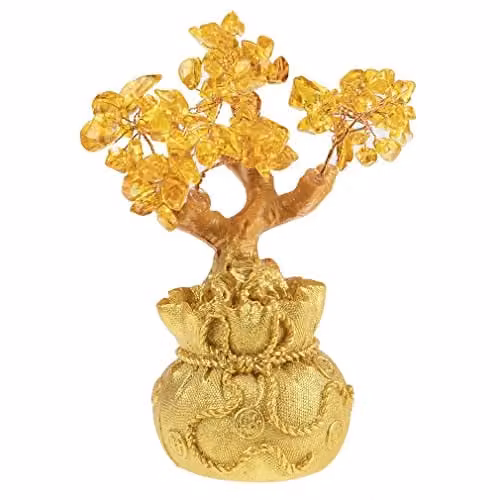 Lachineuse Feng Shui Citrien Geluksbom in Japanse stijl, Hoogte: 17 cm