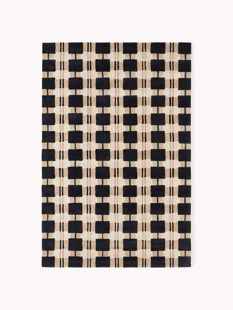 Westwing Collection Kimi Handgetuft Vloerkleed met Geometrisch Patroon van Wol en Viscose