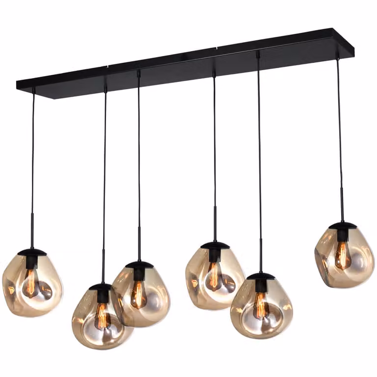 Masterlight Hanglamp Lava IV goud/zwart, B/D/H: 130 x 165 x 35 cm