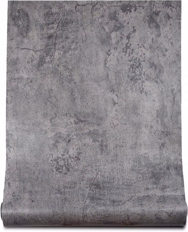 Zelfklevende plakfolie betonlook donkergrijs voor het renoveren van meubels - 40 x 300 cm