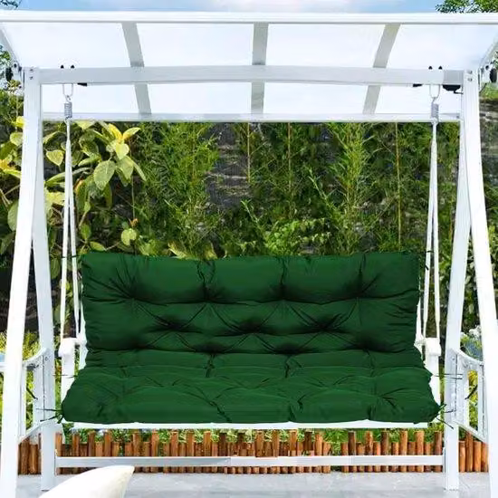 Groen Tuinbank Kussen met Rugleuning en Bindkoord - B: 120 cm