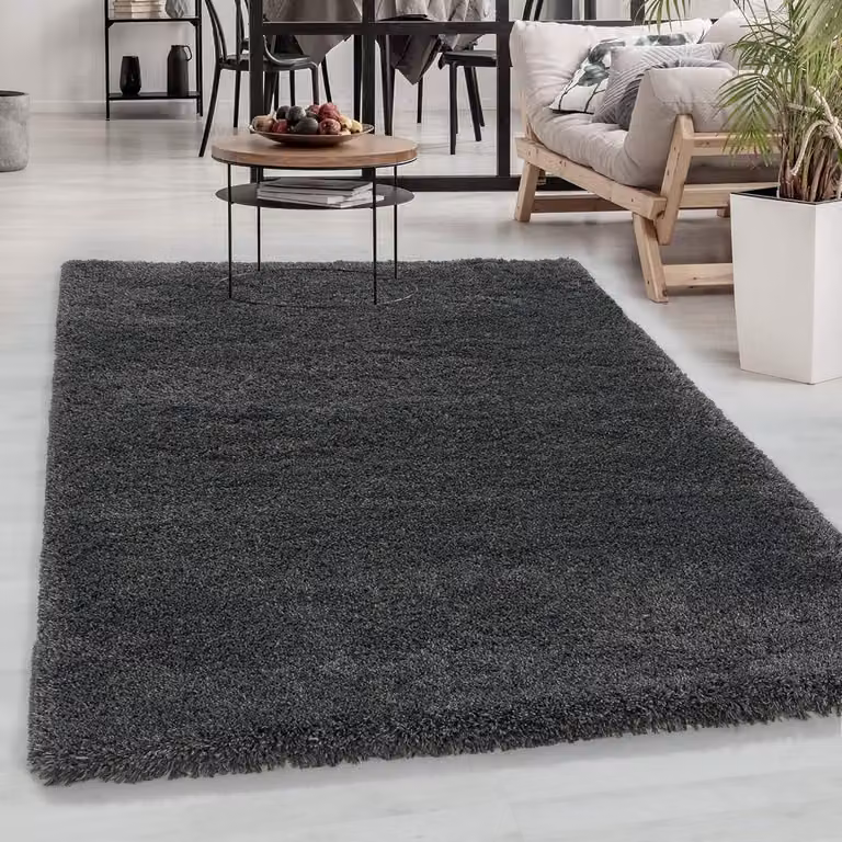 Rechthoekig Vloerkleed Grijs van Polyester voor Woonkamer en Eetkamer