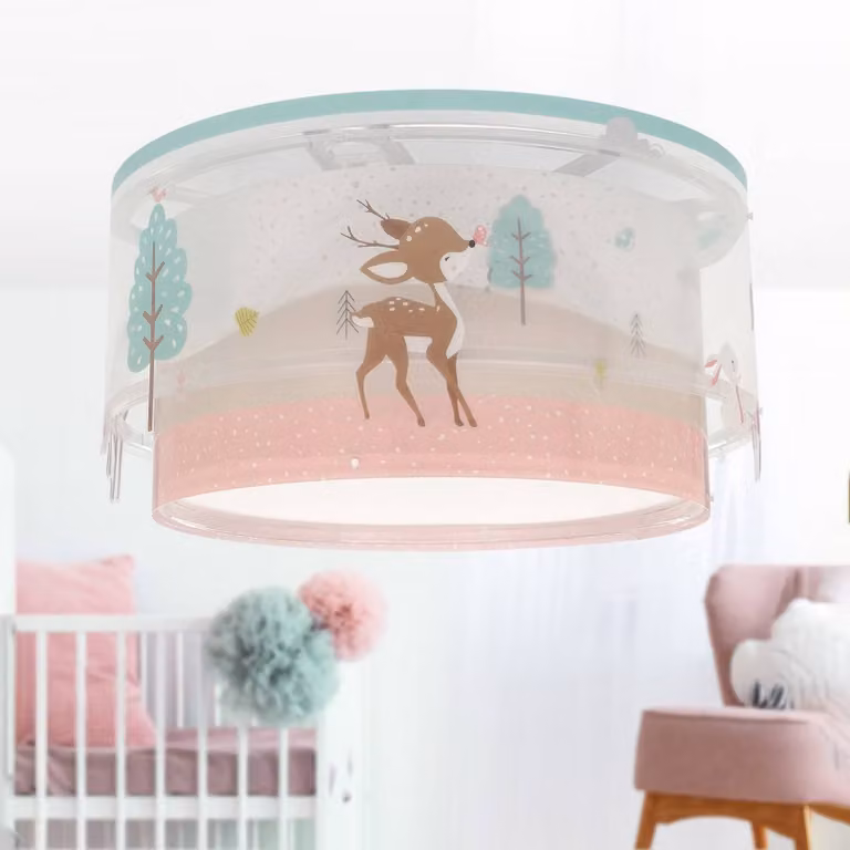 Dalber Plafondlamp LOVING DEER, dimbaar, multicolor, Kunststof, Kinderkamer