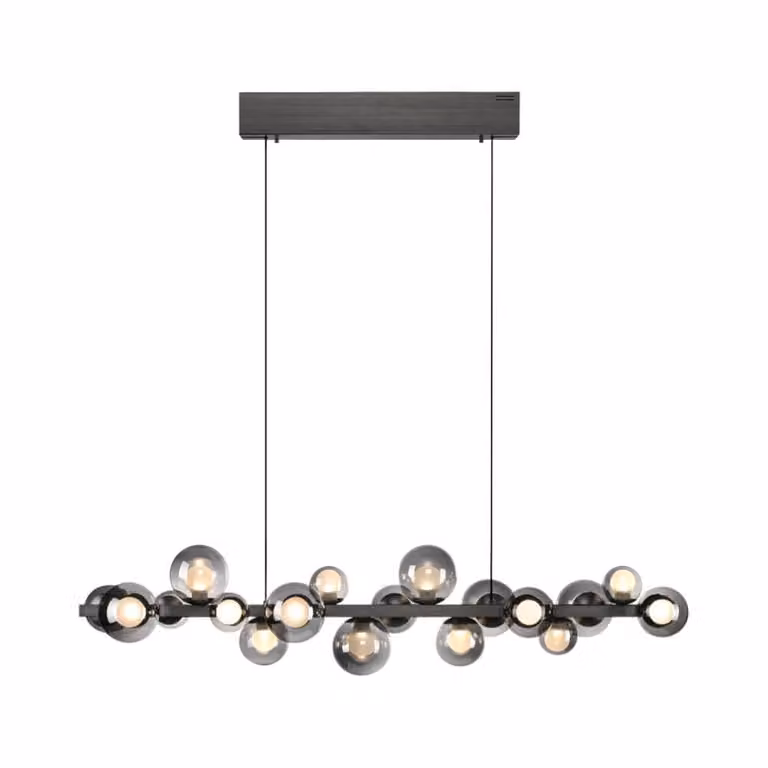 Paul Neuhaus Pure E-Popup LED hanglamp met 18 lichtpunten, grijs en transparant, 120 cm