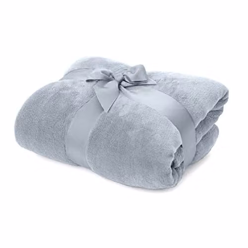 Lumaland Knuffeldeken Lichtblauw, 220 x 240 cm, 100% Coral Fleece