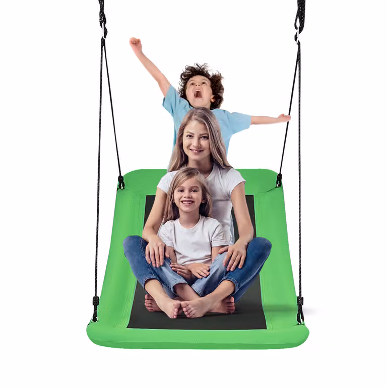 Costway Boomschommel Tuinschommel Set met Oxford Stof in het Groen, B/D/H: 155 x 83 cm