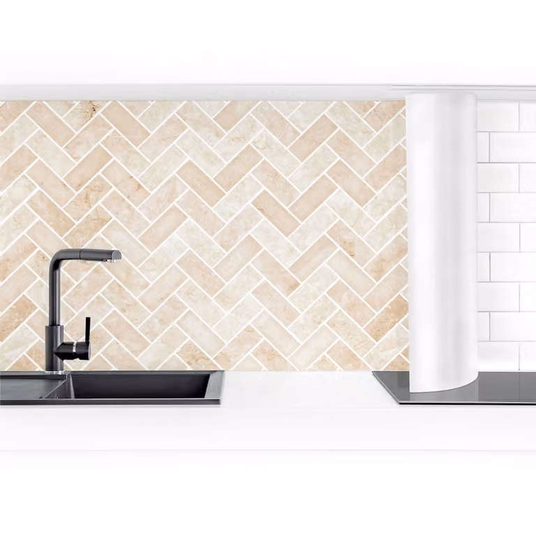home24 Keukenachterwand Tegels Zigzag Premium Beige 50 x 50 cm