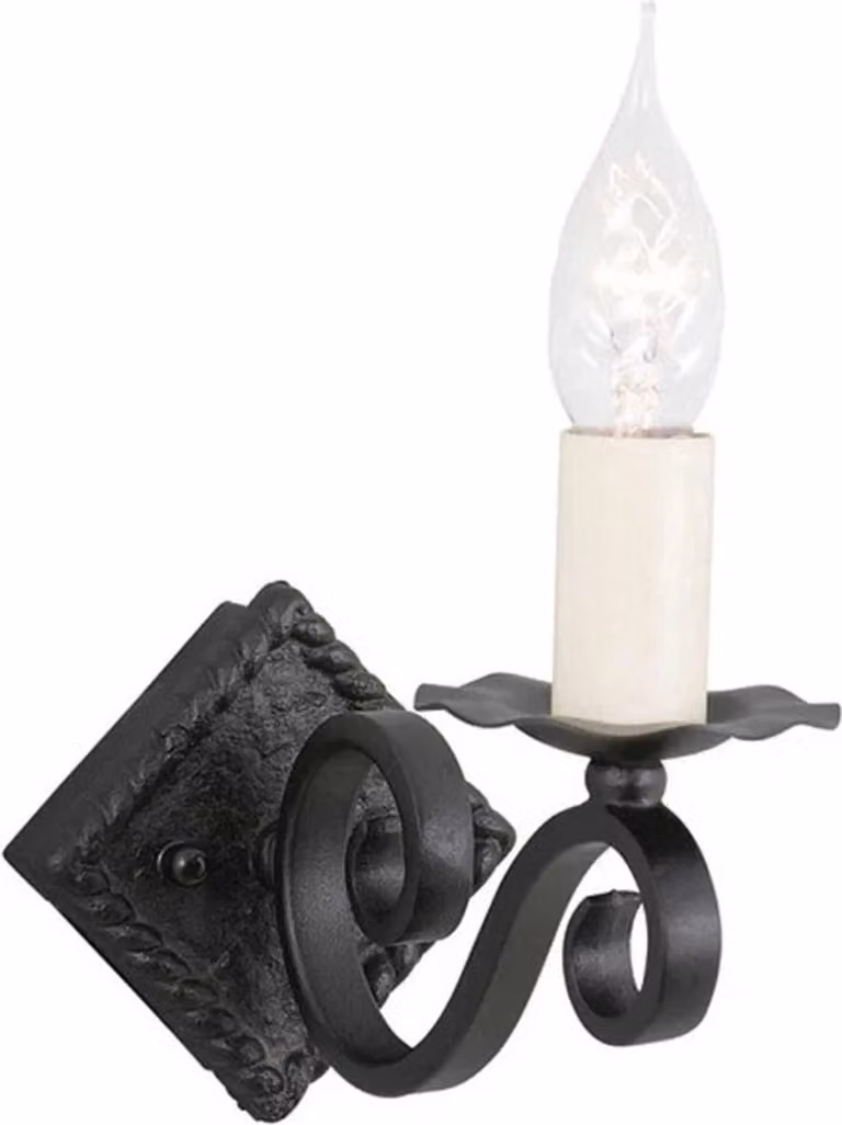 Steady Lighting Landelijke Wandlamp Zwart Metaal E14