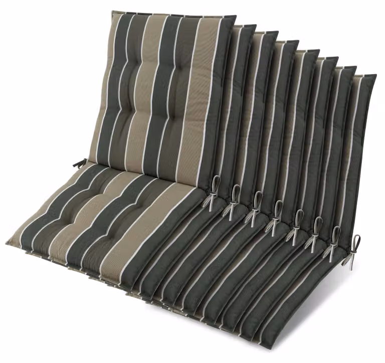 Beautissu set van 8 ligbedden Niederlehner groen gestreept B/D/H: 105 x 50 x 8 cm