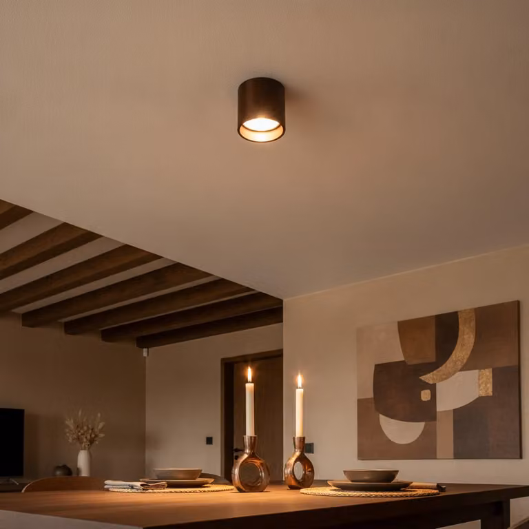 Artdelight Orleans Led Plafondspot Brons/Koper B/D/H: 11 x 11 x 10 cm