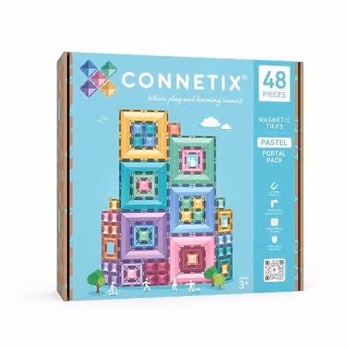 CONNETIX Magnetische Tegels Pastel Portaalpakket, 48 stuks