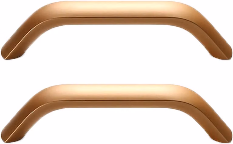 Gouden kastgrepen met afgeronde hoeken voor lades en kasten, 128 mm, Goud