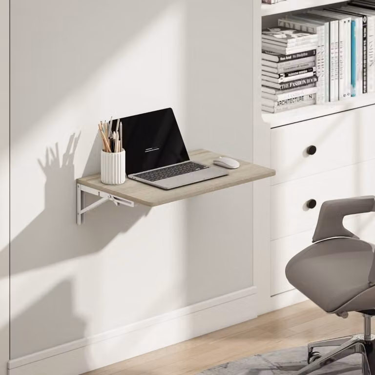 REDOM Wandklaptafel Eikenkleur - Ruimtebesparend Bureau - B/D: 60 x 40 cm