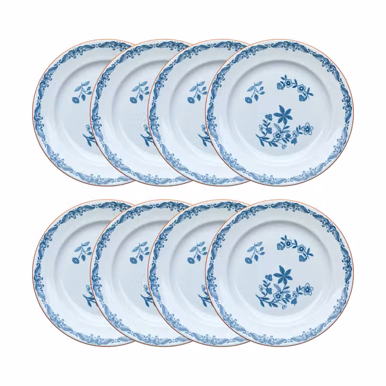 Rörstrand Ostindia bord blauw 8-pack Ø 27 cm