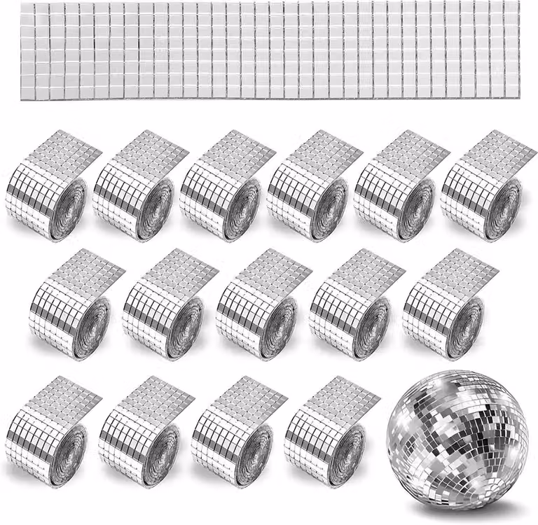 ShopVlot Zelfklevende mini-spiegeltegels 15 vellen - Zilver - Kunststof spiegelmozaïek - 5 x 5 mm