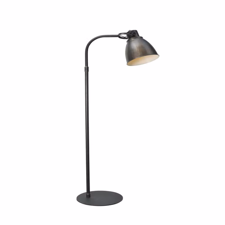 Masterlight Industria 176 metalen vloerstaande leeslamp met koepel in industriële stijl
