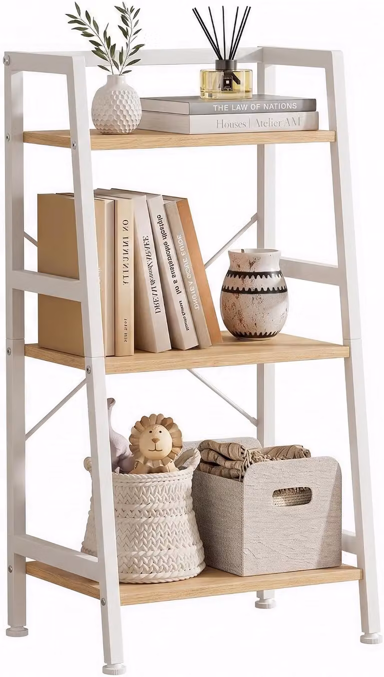 Industriële ladderkast van metaal, open opbergrek voor woonkamer, slaapkamer of kantoor, B: 30 cm, D: 42 cm, H: 79,5 cm